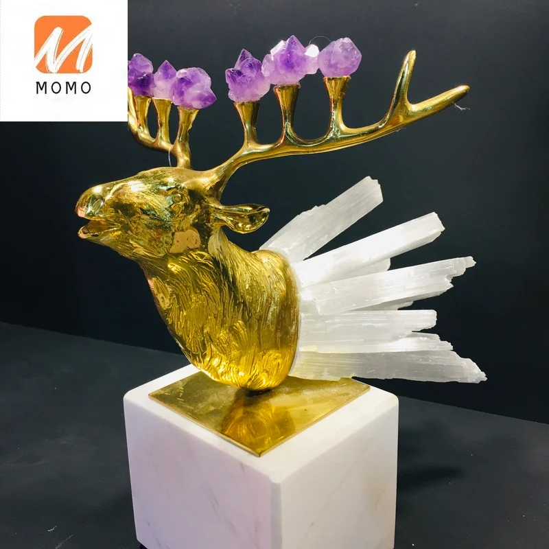

European Nordic decorative project amethyst deer ornament nitrite gypsum study living room decoration