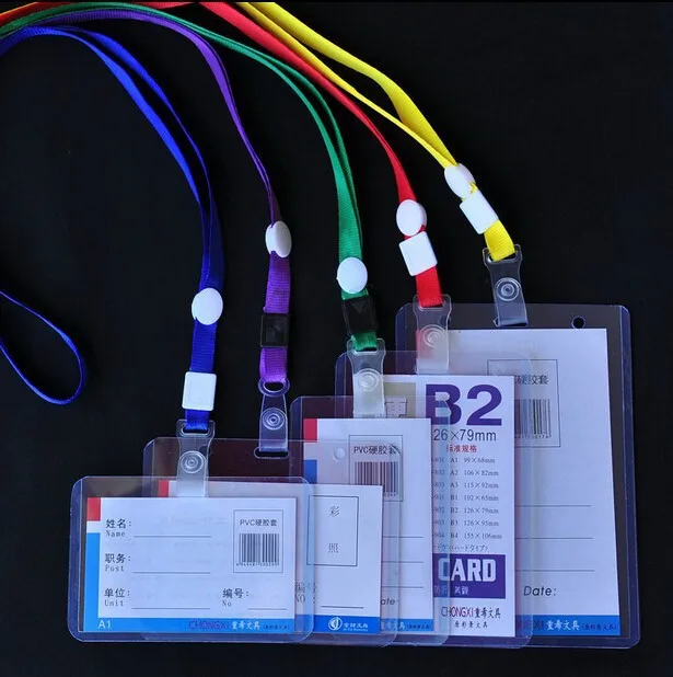 

exhibition Certificate card employee identity card badge lanyard work permit plastic badge set office suppy ID Holders/card