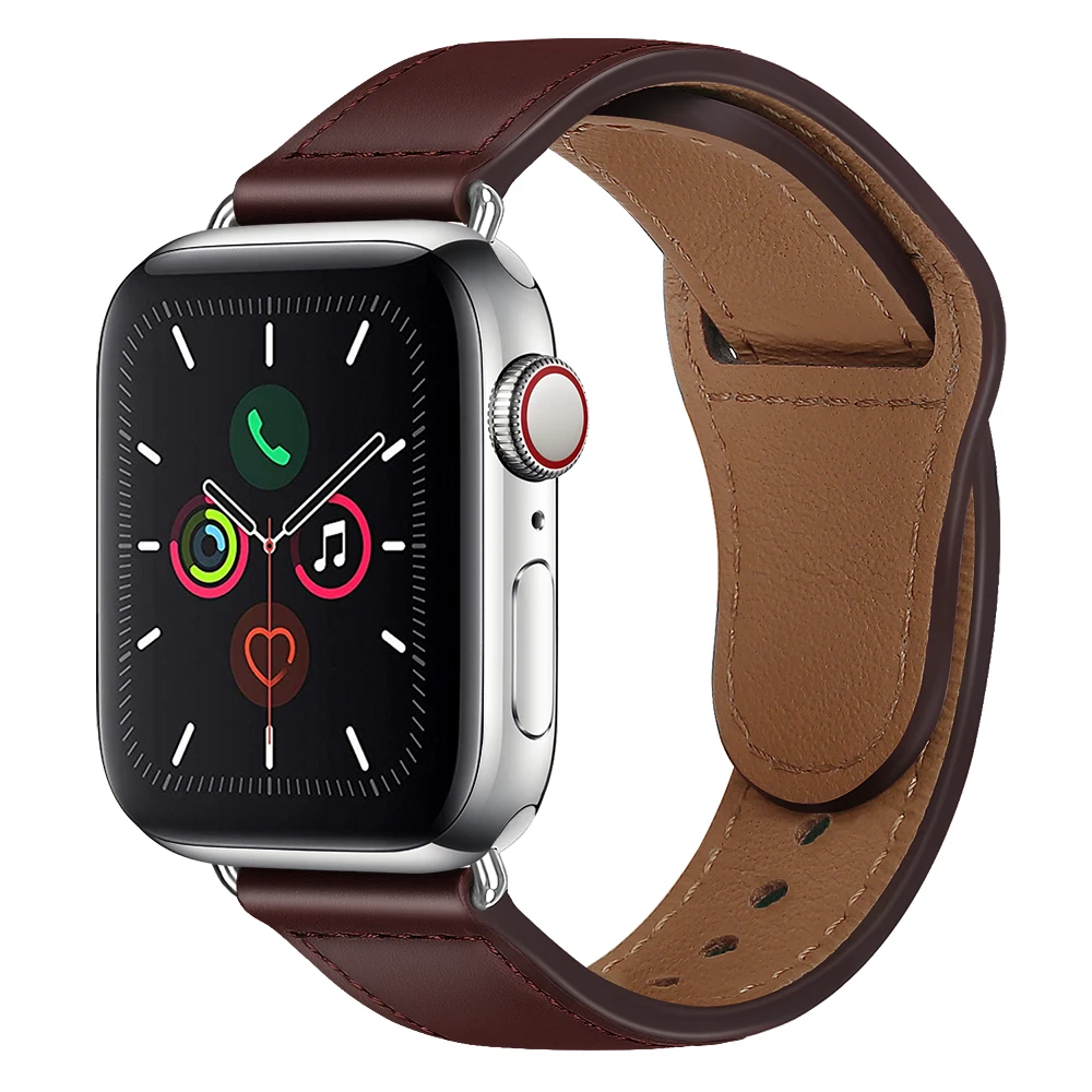 Модные кожаные браслеты для Apple Watch series 5 4 3 2 1 контактный браслет 38 40 мм 42 44 Ремешки