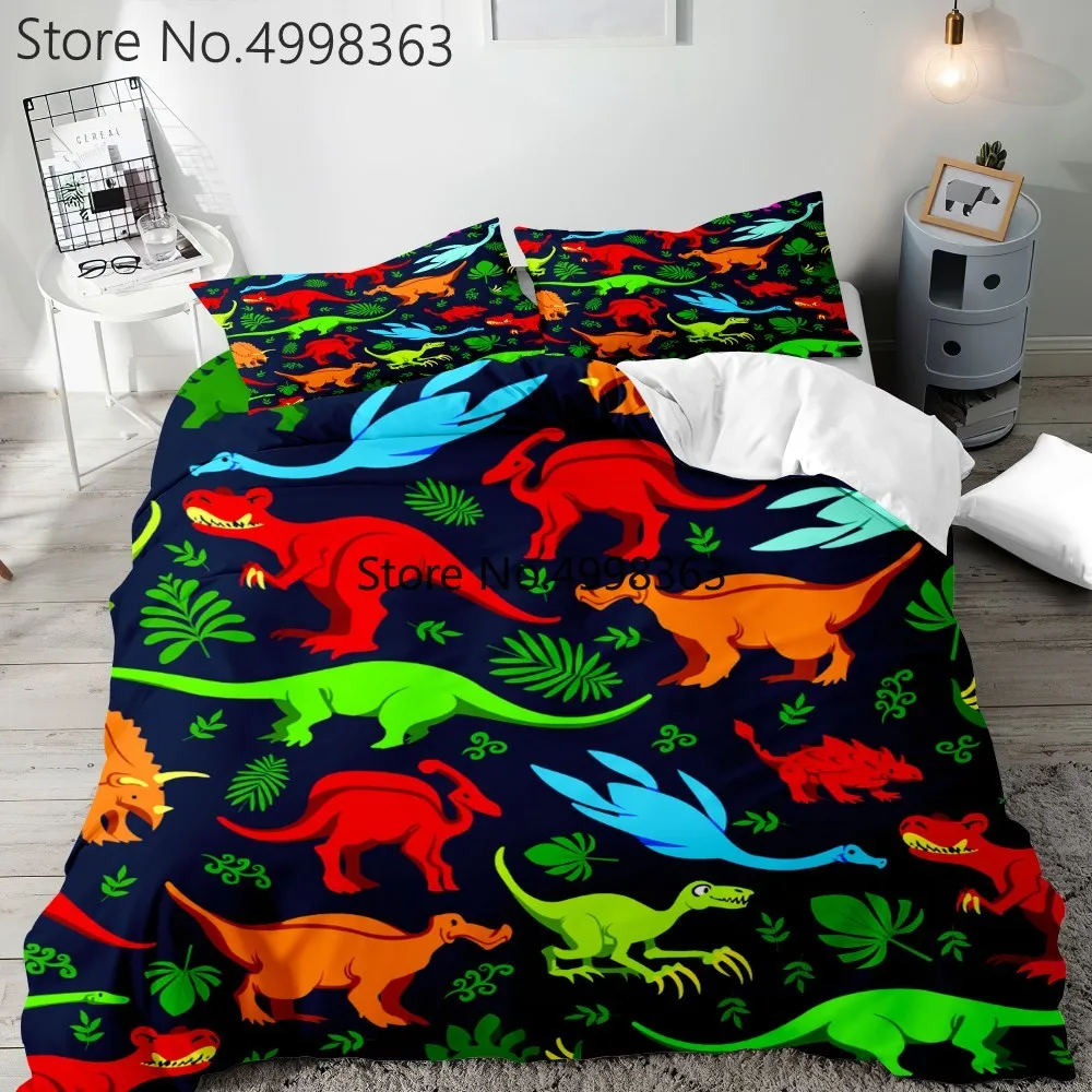 Постельное белье с изображением динозавров Детская домашняя кровать животных из