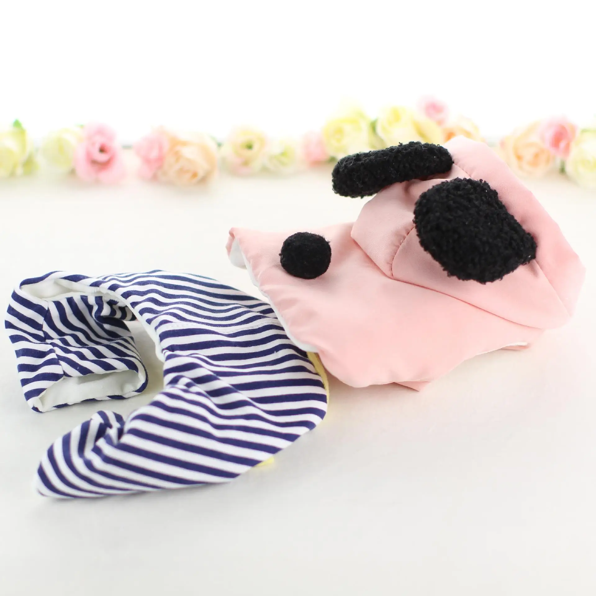 Kawaii зимняя одежда для собак четыре фута одежда для домашних животных Chiwawa jorkie Bomei платья в полоску - Цвет: Розовый