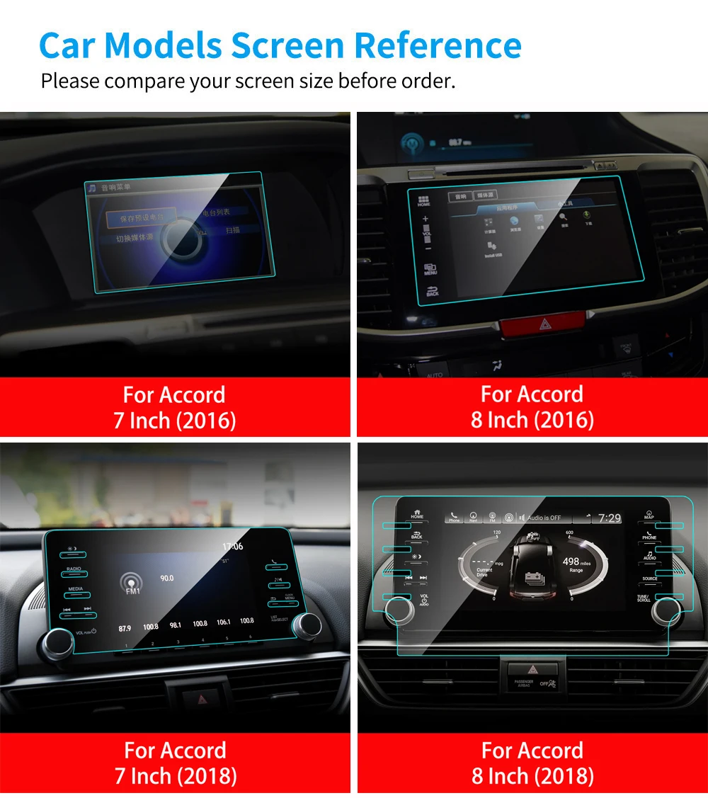 Автомобильный gps навигационный экран протектор для Honda Accord HD Прозрачная защитная пленка из закаленного стекла авто аксессуары для интерьера