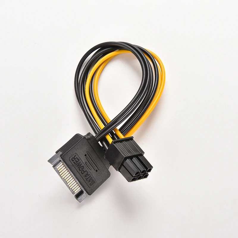 

SATA 15 Pin Male к 6 Pin PCI-Express PCI-E кабель адаптера питания 20 см