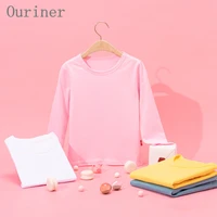 spring boys girls t shirt kids tees 2 12 years childrens clothes solid color 100 cotton long sleeve blouse tops unisex clothes
