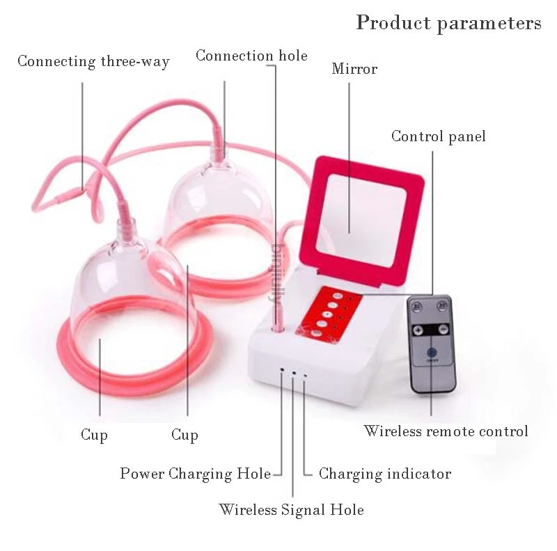 2 Размеры грудной массажер Электрический вакуумный чашки для увеличения груди