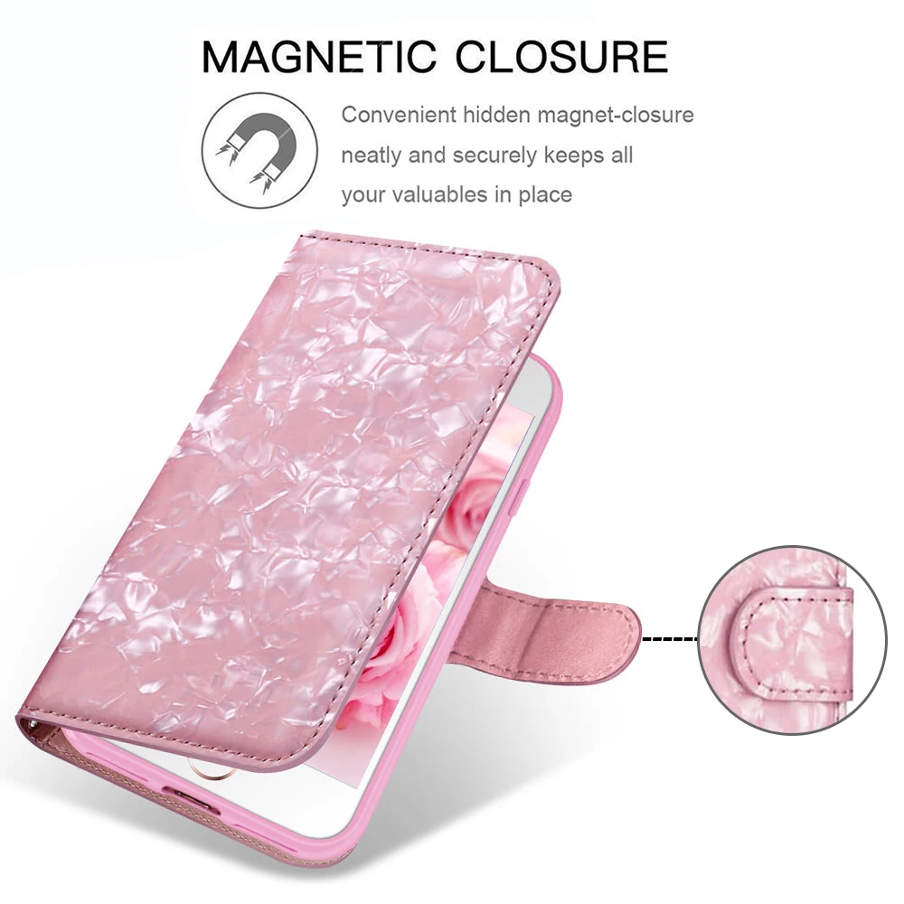 LLZ. COQUE кожаный чехол-книжка с мраморным магнитным бумажником для Apple Iphone Xr XS MAX 7 8 PLUS X 5 5S SE 6 6S PLUS Bling Cover Capas