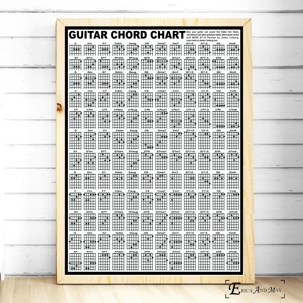 Chord Guitar Chart HD Style Poster And Print Canvas Art Painting Wall Pictures For Living Room Decoration Home Decor No Framed | Дом и сад