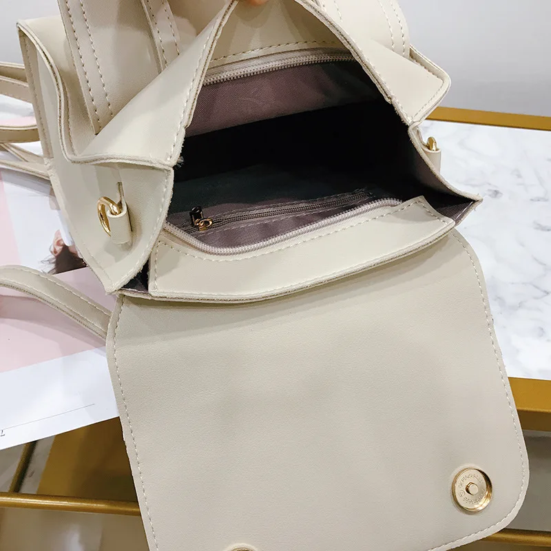 Lace Embroidered PU Shoulder Bag 2020 New Style Backpack Handbag School | Багаж и сумки