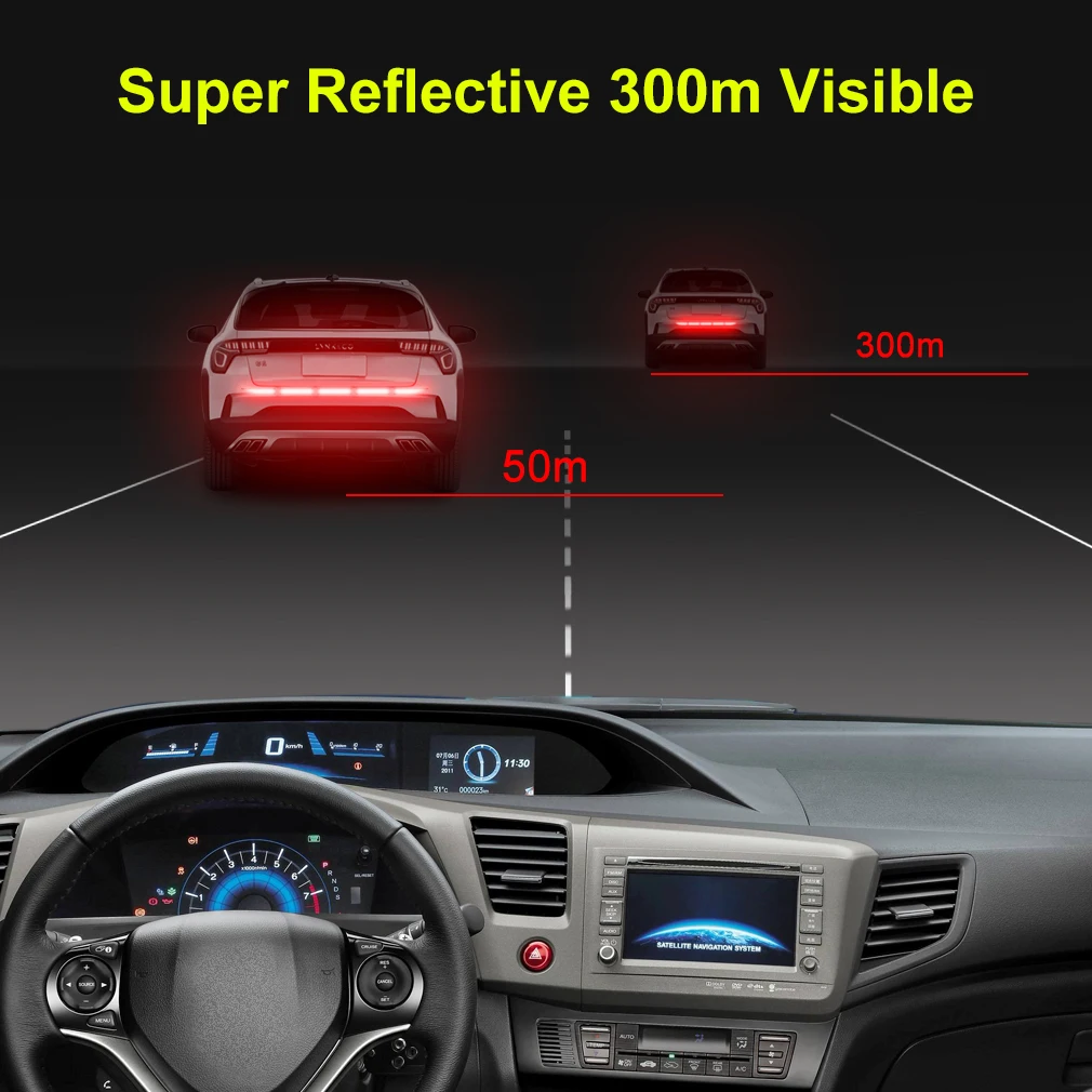Car Reflective Sticker Warning Strip For Nissan Qashqai J10 J11 X-Trail t31 t32 kicks Tiida Pathfinder Murano Note Juke |