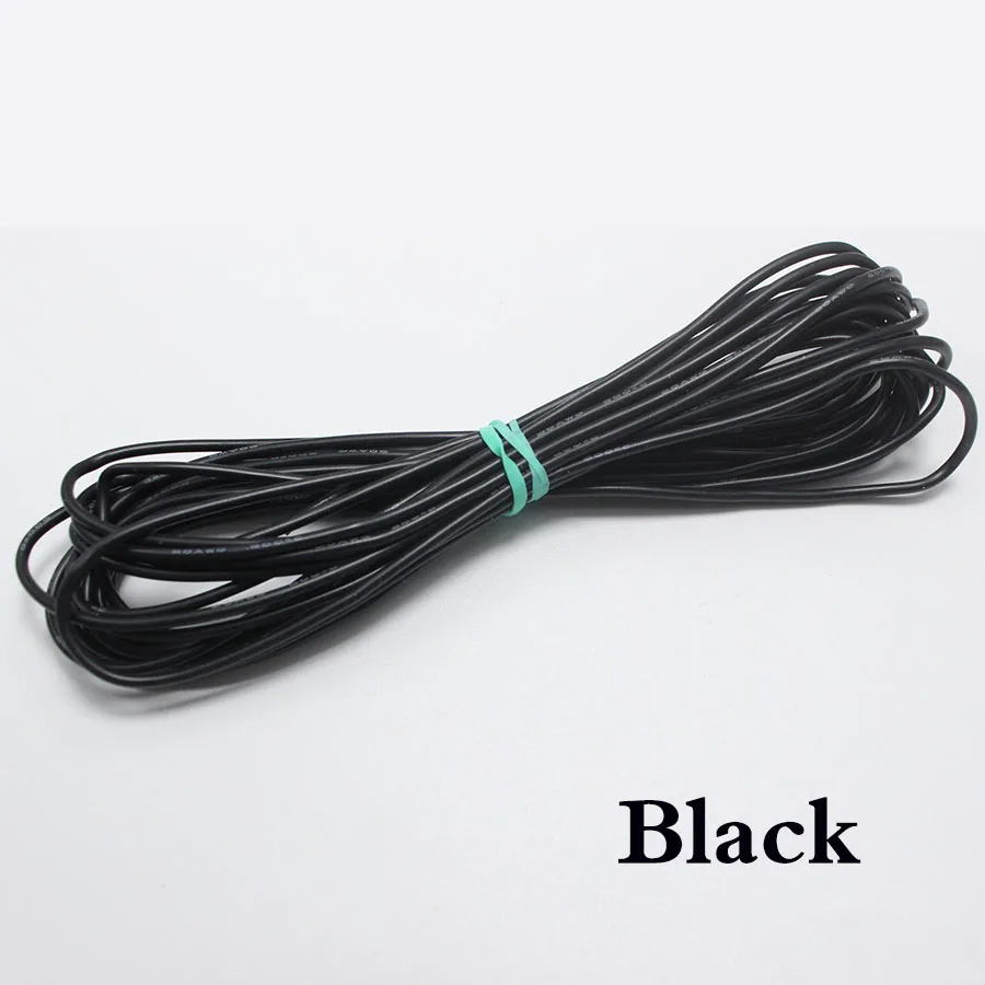 10meter/lot Special soft high temperature silicone wire 8 10 12 13 14 16 17 18 20 22 24 26 28 30AWG (5m red and 5m black) color |