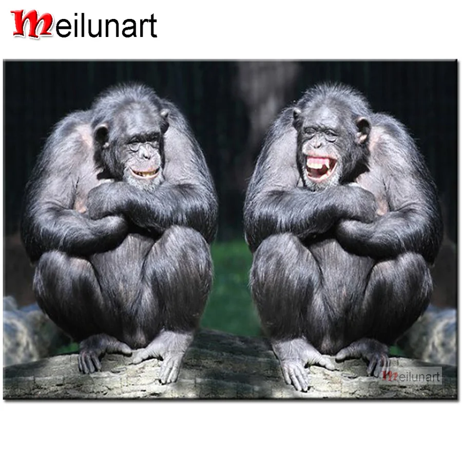 

Orangutan animals 5d diy diamond painting full square round drill diamond embroidery kits needlework home decoration AS0221