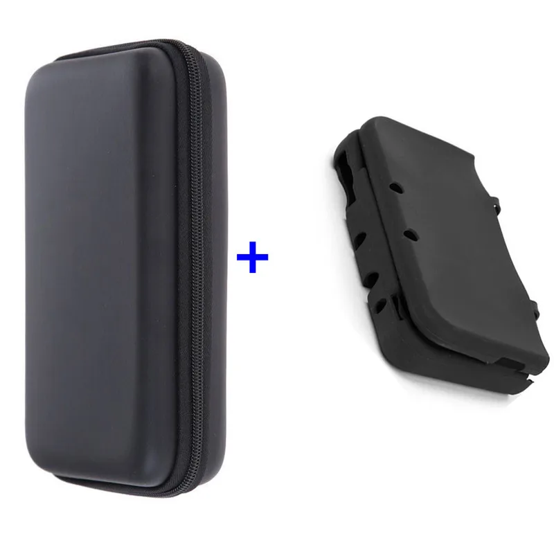 Black case with bag Защитная жесткая дорожная переносная крышка мешок сумка с сенсорной пленкой защитный силиконовый чехол для nintendo new 3DS LL XL new 3dsll 3dsxl - Цвет: Black case with bag