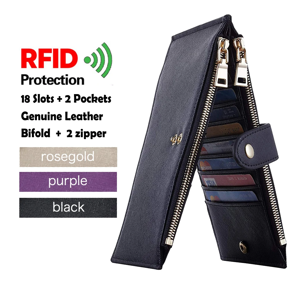 Новинка женские кожаные кошельки Crosshatch для путешествий RFID Блокировка рекламный