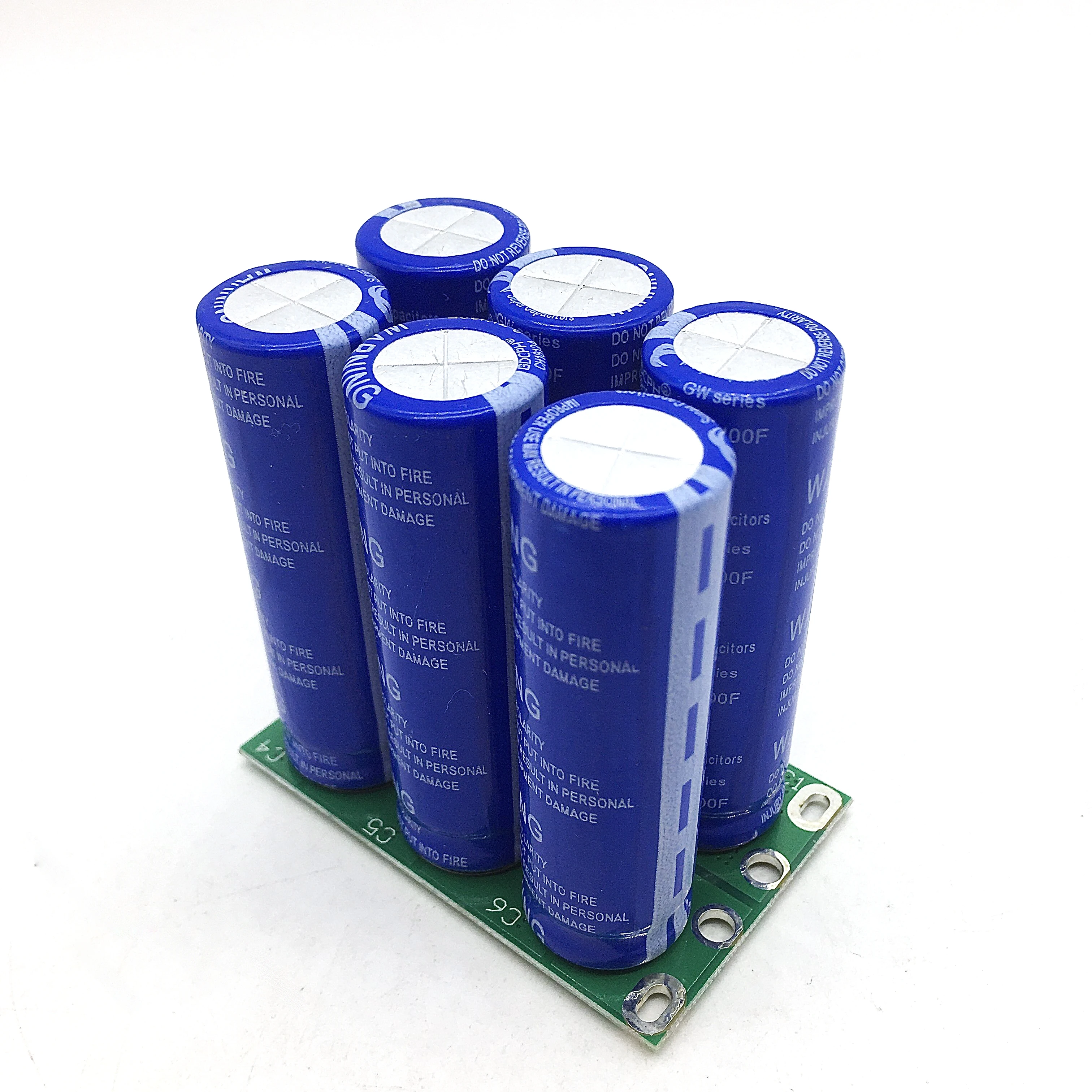 Ultracapacidor 16v 16,6f 6 peças, super capacitor, alta corrente, 2.7v, 100f, fileira dupla