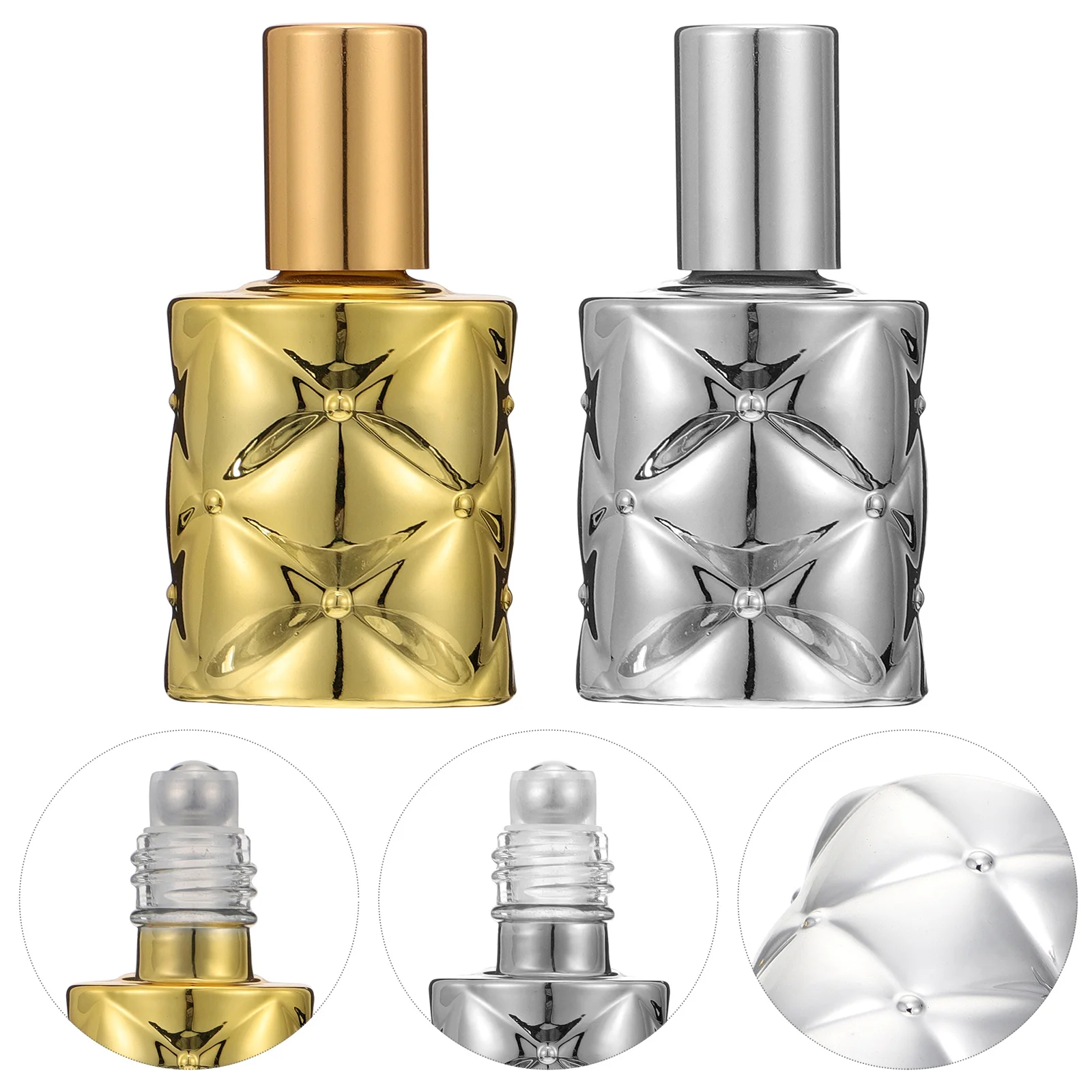 

Стеклянные бутылки с роликами, 2 шт., 10 мл, флакон для духов с эфирным маслом, держатель для жидкости