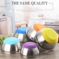 5pcsset stainless steel mixing bowls non slip silicone bottom high capacity nesting storage bowls for food salad cooking baking