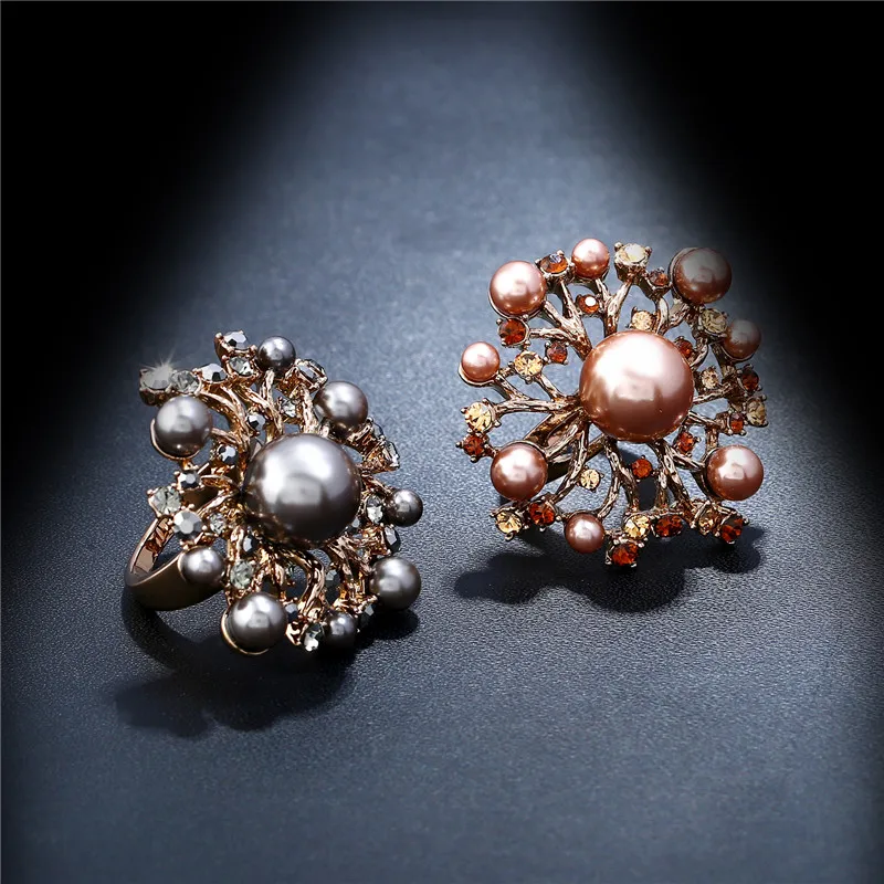 KCALOE с серыми искусственными кристаллами Стразы Изящные титановые Золотые