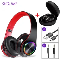 wireless headphones bluetooth helmet headset stereo noise cancelling foldable earphone waterproof bag with mic for girl kid gift