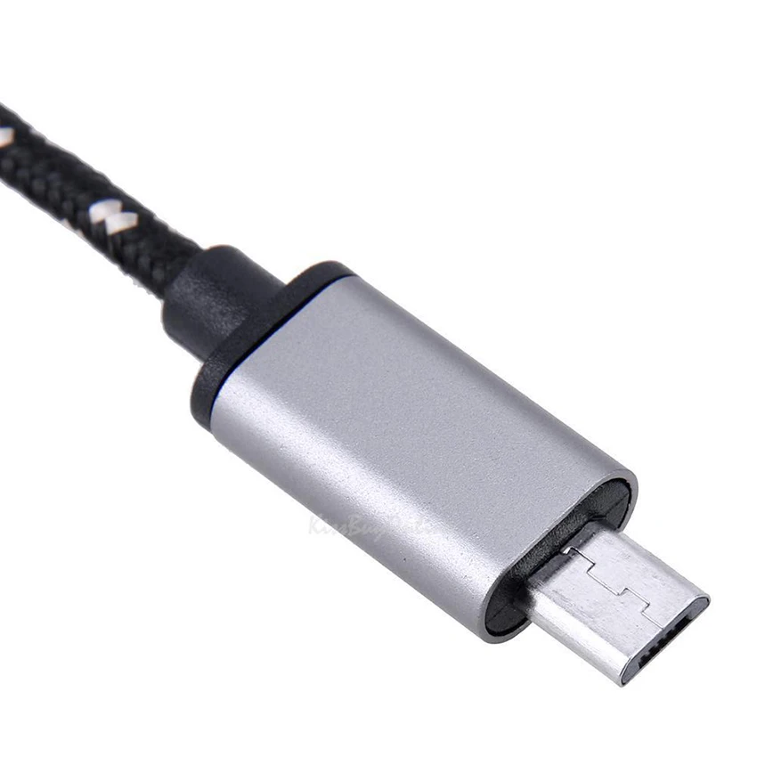Плетеный Micro USB штекер-USB гнездо OTG адаптер кабель передача данных для смартфонов