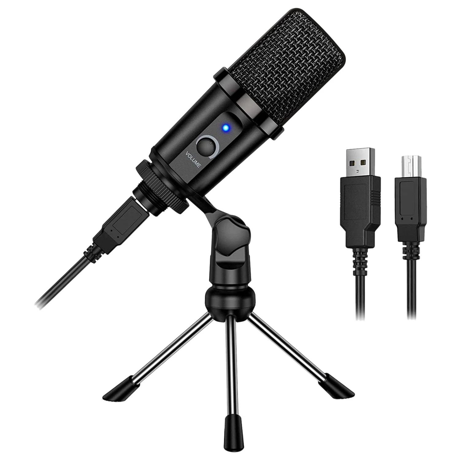 

Микрофон конденсаторный с регулятором громкости и USB-портом