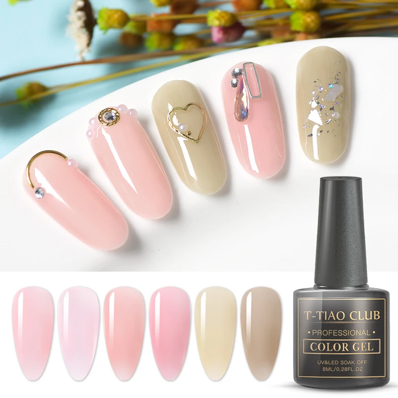 Розовый желе Цвет лак гель для ногтей набор все маникюра! Полупостоянная био-Гели
