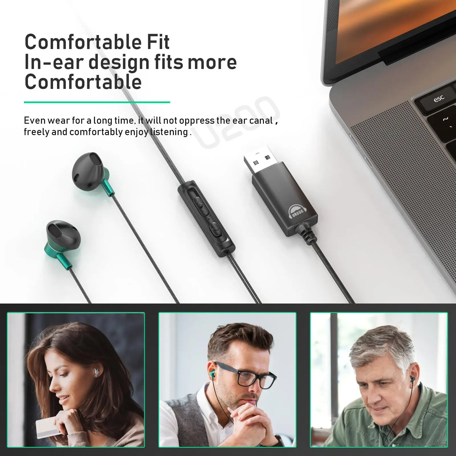 Недорогие USB-наушники okscc Hi-Fi гарнитура наушники-вкладыши с микрофоном и