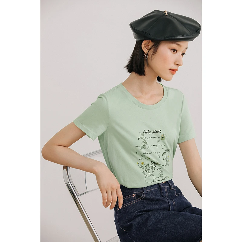 INMAN милые анти-бактерии Tech летние топы креативный узор вышивка женская для