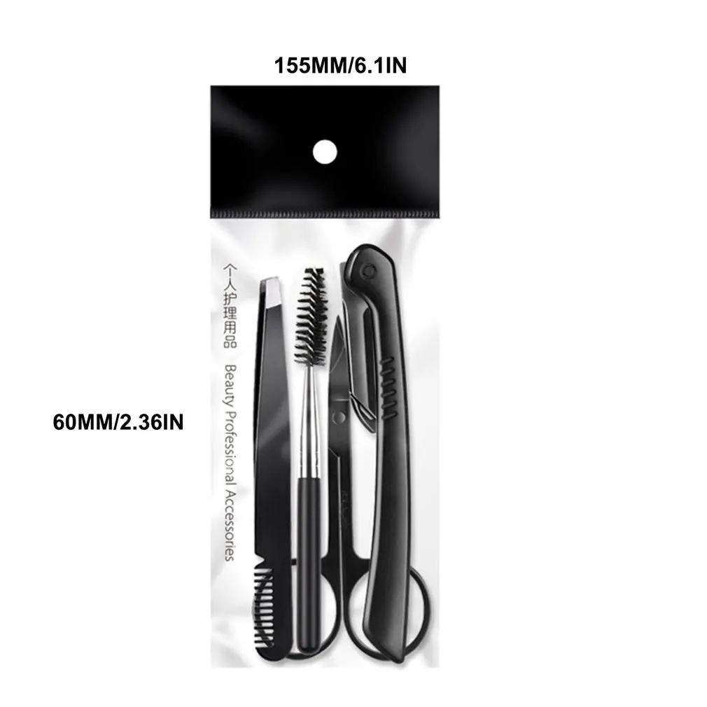 

Practical Eyebrow Trimming Scissors Novice Stainless Steel Three-dimensional Beauty Tool Portable Safety Set