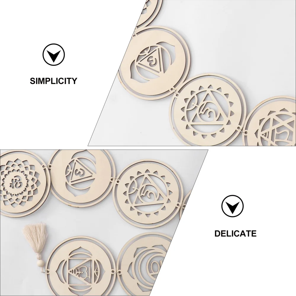 

1pc Delicate Wooden Hanging Decor Creative Spiritual Healing Pattern Pendant