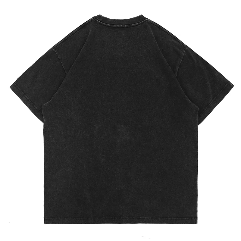 

Ask Washed Letter Foam Cotton Tshirts Mens and Womens Streetwear Short Sleeve Oversize Summer T-shirt O Neck Hip Hop Loose Tees