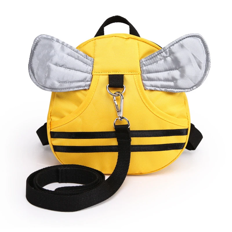 

Cute Cartoon 3D Bee Wings Backpack Children Anti-lost Mini School Bag Kid Adjustable Pulling Rope Backpacks Baby Gift Age 1-3