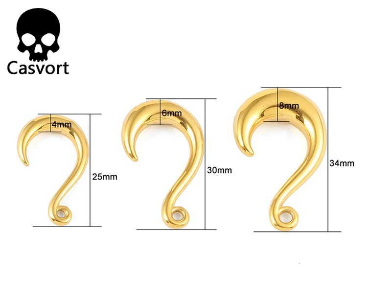 Casvort 2 шт. нерегулярные с драгоценными кристаллами висячие беруши ушные туннели из нержавеющей стали золотые ушные весы с крючком пирсинг измерительные приборы