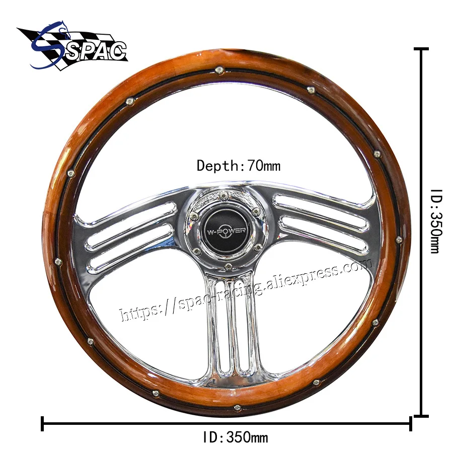 Универсальный НАСТОЯЩИЙ ДЕРЕВЯННЫЙ гоночный руль для автомобиля спортивный