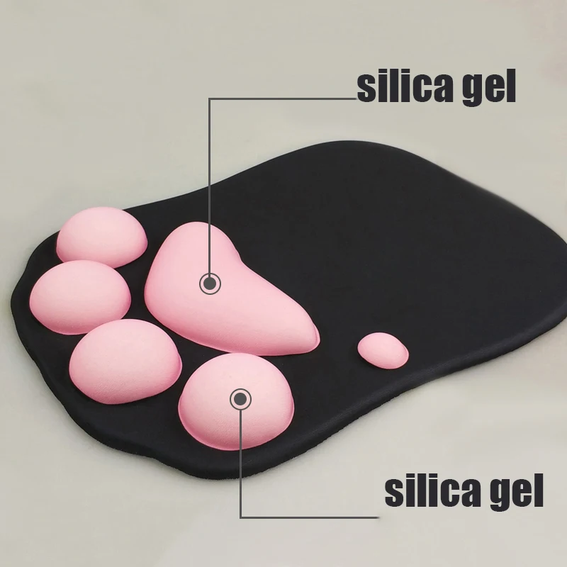 

Mouse Pad Soft Silicone 3D Cute Cat Paw Mouse Mat Memory Foam Wrist Rests Cushions Mousepad for kids Laptop Computer Mousepad