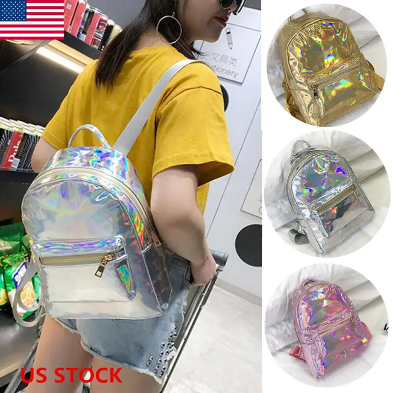 Модный голографический рюкзак из искусственной кожи для женщин и девушек