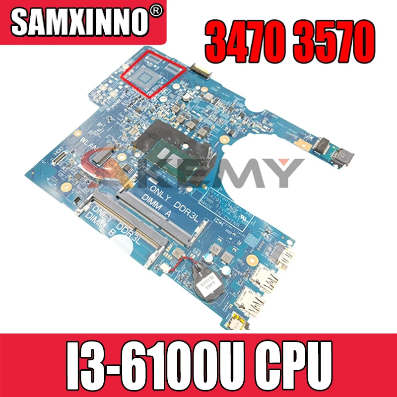 

For DELL 3470 3570 Laptop motherboard CN-0P5M6K 0P5M6K P5M6K 14291-1 With SR2EU I3-6100U 100% full Tested