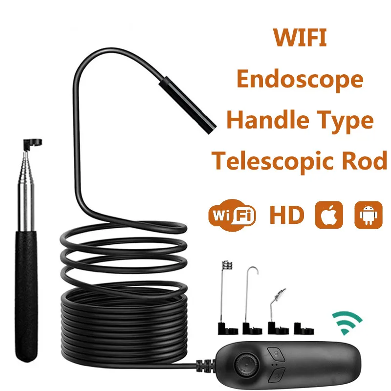 Wi Fi Инспекционная камера эндоскоп бороскоп зонд видео осмотр для телефона Android/iOS hd Жесткий провод трубчатая