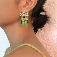 new fashion bird fish dangle earrings cute rhinestone animals drop earring gift women girls vintage ear jewelry wholesale e9783