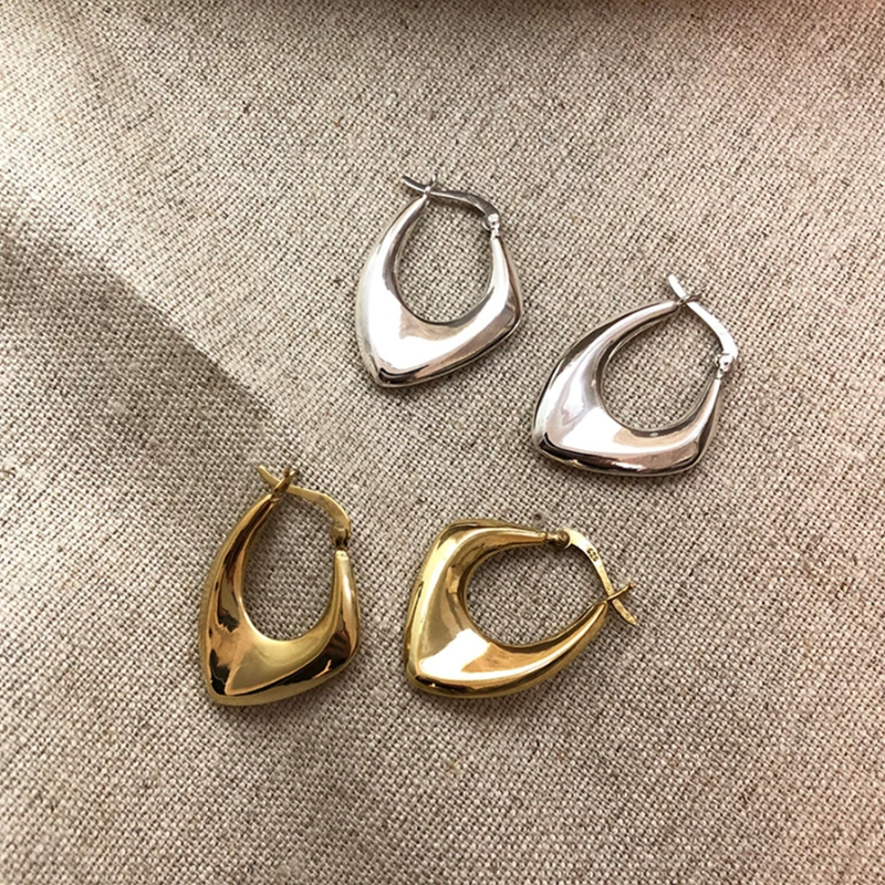 Unique Punk Drop Earring Real 925 Sterling Silver Gold Irregular Nordic Style Wedding Jewelry | Украшения и аксессуары