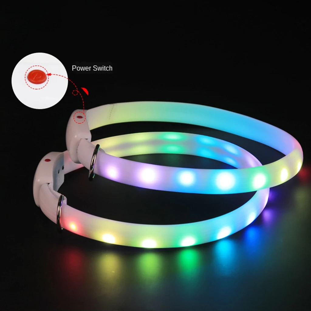 

LED Pet Dog Collar, Night Safety Flashing Glow In The Dark Dog Leash, Dogs Luminous Fluorescent Collars Pet Supplies