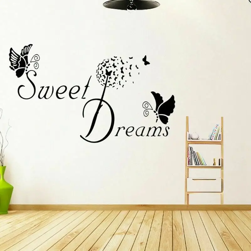Милые сладкие мечты бабочка любовь Цитата Сделай Сам Искусство Декор виниловые