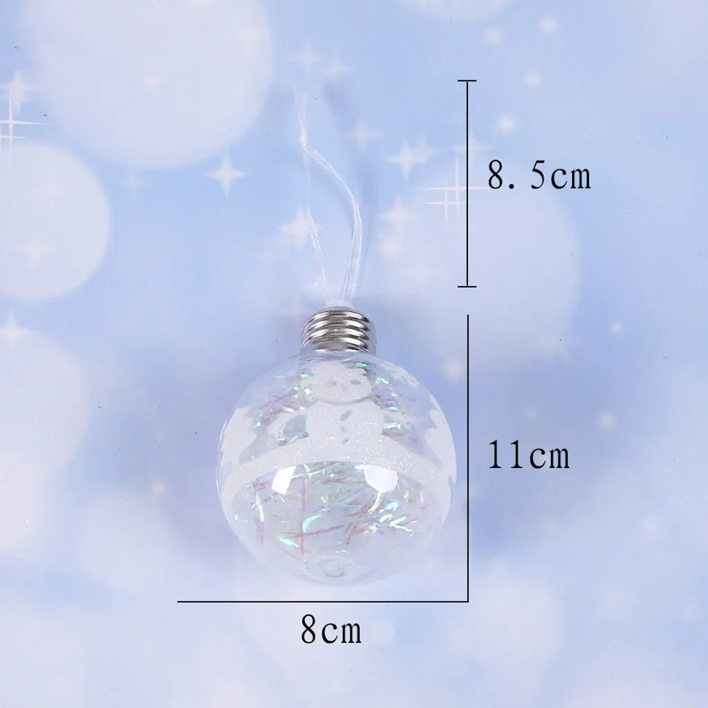 Светодиодный прозрачный шар украшения для рождественской елки подвесные