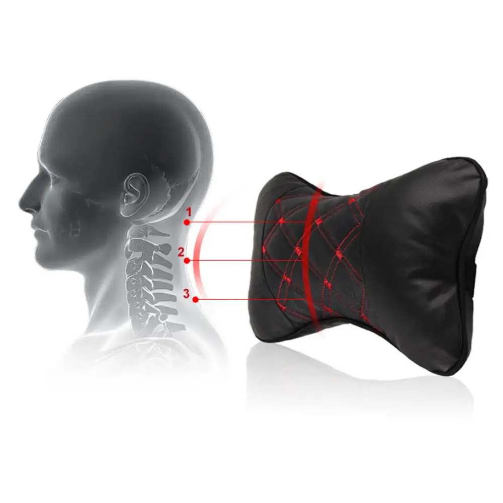 

Soft Car Headrest Comfortable Cushion Home Accessories 26cm18cm8cm Black
