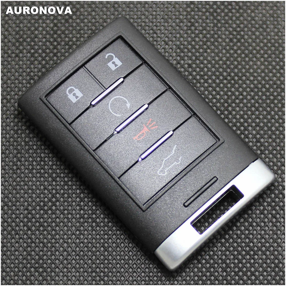

AURONOVA Новый Умный Корпус для замены для Cadillac ATS XTS ELR SRX, 5 кнопок, бесключевой доступ, дистанционный ключ-брелок от машины чехол с Uncut Blade 2