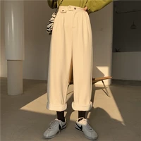 alien kitty 2020 new pants women loose solid corduroy high waist pants long trousers korean style casual all match bottoms