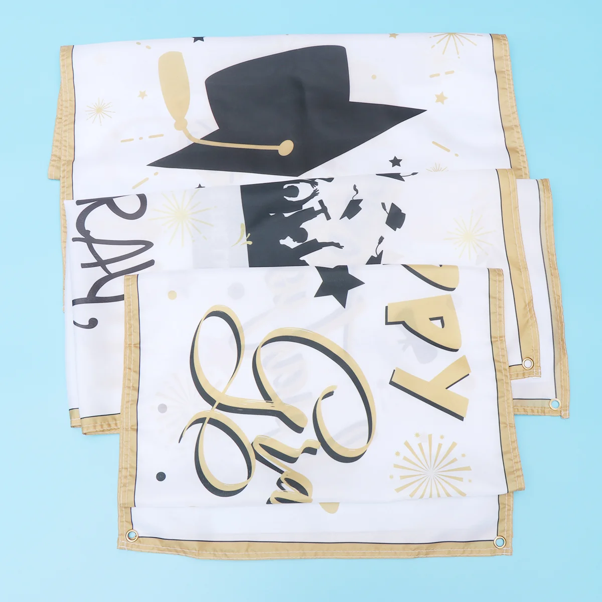 

3pcs in 1 Set Graduation Theme Hanging Sign Printing Porch Sign Letter Printing Door Curtain Decoration Prom Classroom Layout