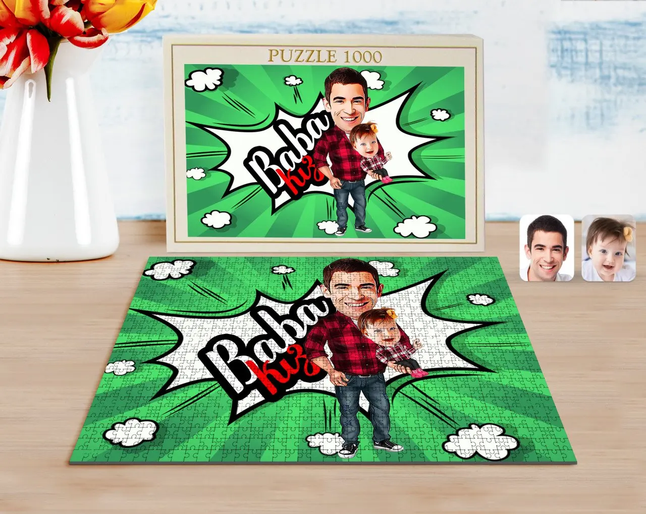 

Персонализированный Папа Девушка карикатура 1000 штук профессиональный пазл-4