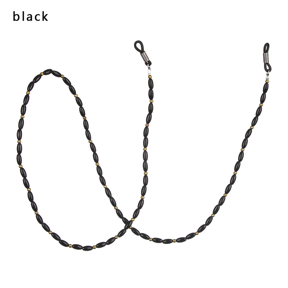 2-black 1 шт. 61/70 см однотонные Цвет украшенный бисером цепи прелестные модные туфли Для женщин очки с эластичной лентой браслеты с подвесками уникальный дизайн, аксессуары для глаз, солнцезащитные очки, подарок - Цвет: 2-black