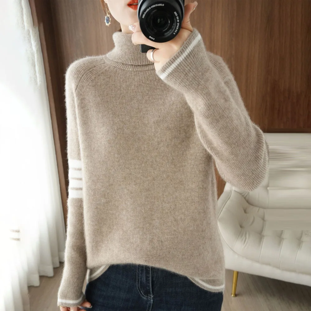 

Korean Style Minimalism Women Knitted Sweater Fashion Long Sleeve Solid Round Neck Pullover Casual OL Commuter Winter Women Tops