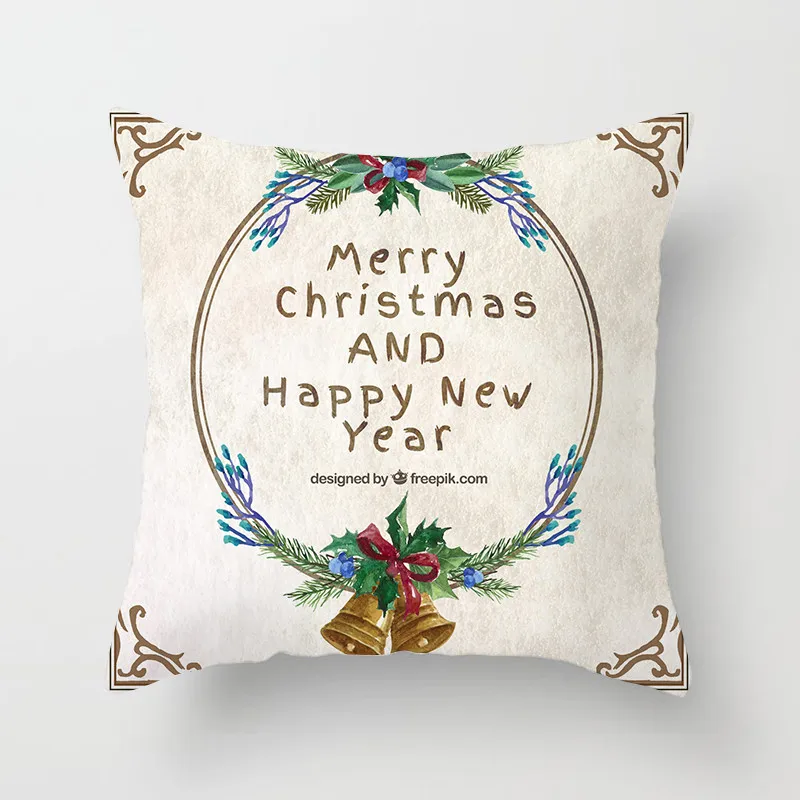 Fuwatacchi Рождественский чехол с рисунком Санта-оленя Снежная мягкая декоративная